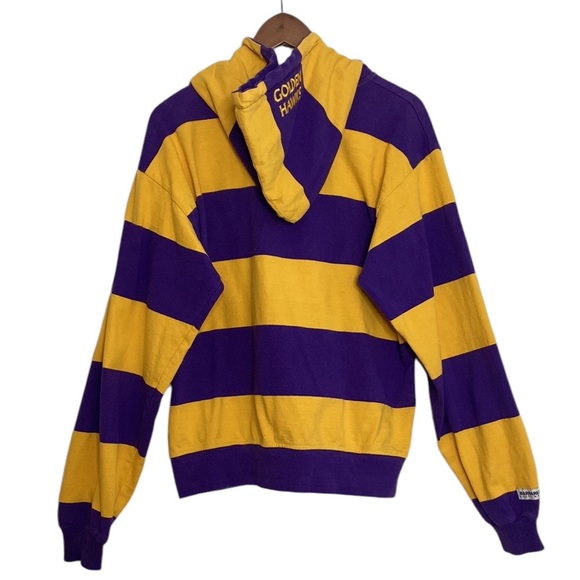 Barbarian Rugby Casuals Hoodie Men's Medium Laurier University Purple Yellow - Picture 2 of 11